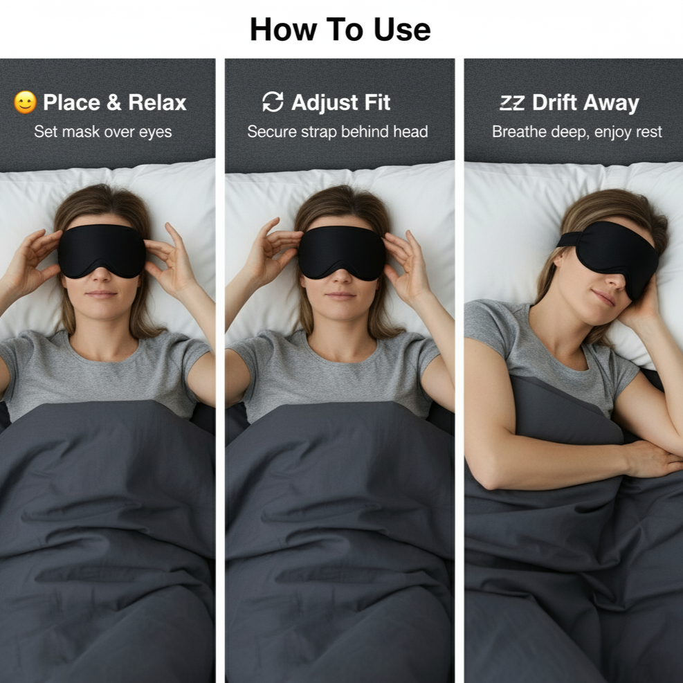 AuraCovers™ Weighted Memory Sleep Mask + Bonus Ear Plugs