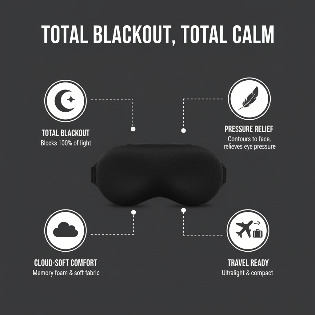 AuraCovers™ Weighted Memory Sleep Mask + Bonus Ear Plugs