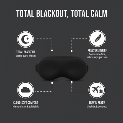 AuraCovers™ Weighted Memory Sleep Mask + Bonus Ear Plugs